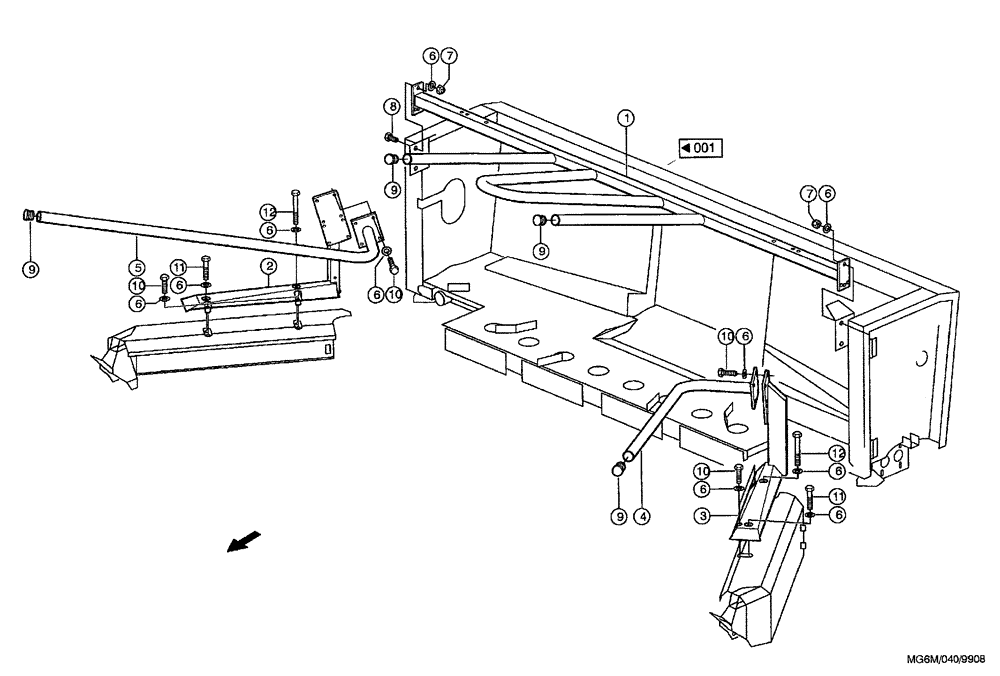 Схема запчастей Case IH 684 - (0040) - HYDRAULIC LIFT - PUSH BAR (MG6M) (35) - HYDRAULIC SYSTEMS