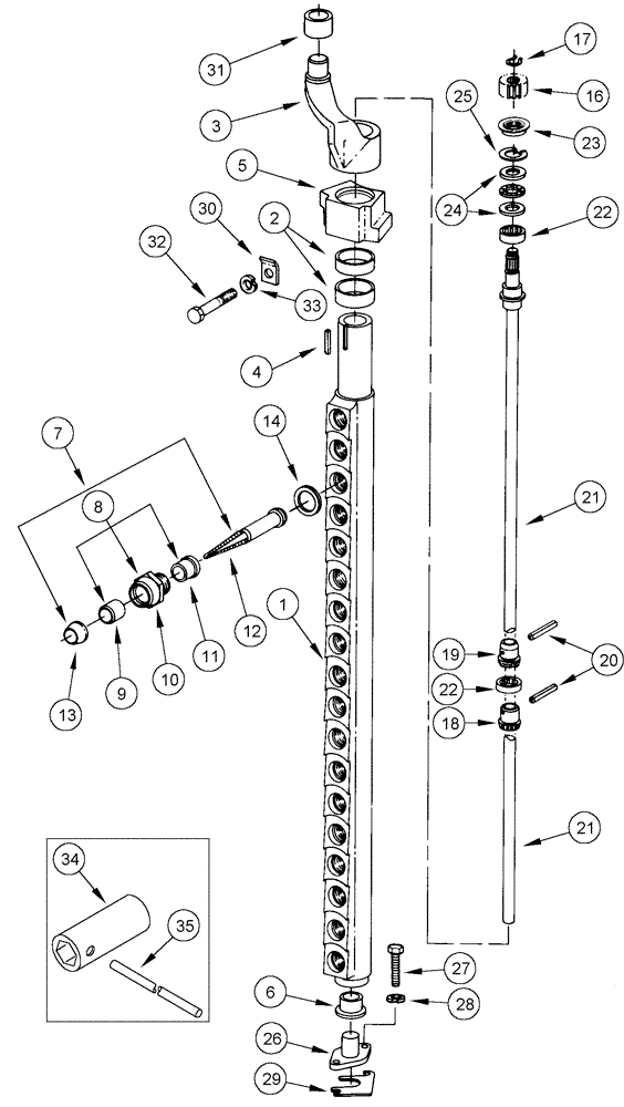 Схема запчастей Case IH 625 - (60.600.21) - PICKER BARS AND SPINDLES (60) - PRODUCT FEEDING