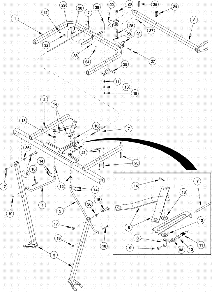 Схема запчастей Case IH 620 - (09D-19) - BASKET LID, LIFT (16) - BASKET