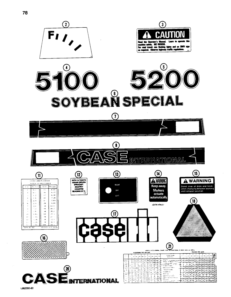 Схема запчастей Case IH 5200 - (78) - DECALS 