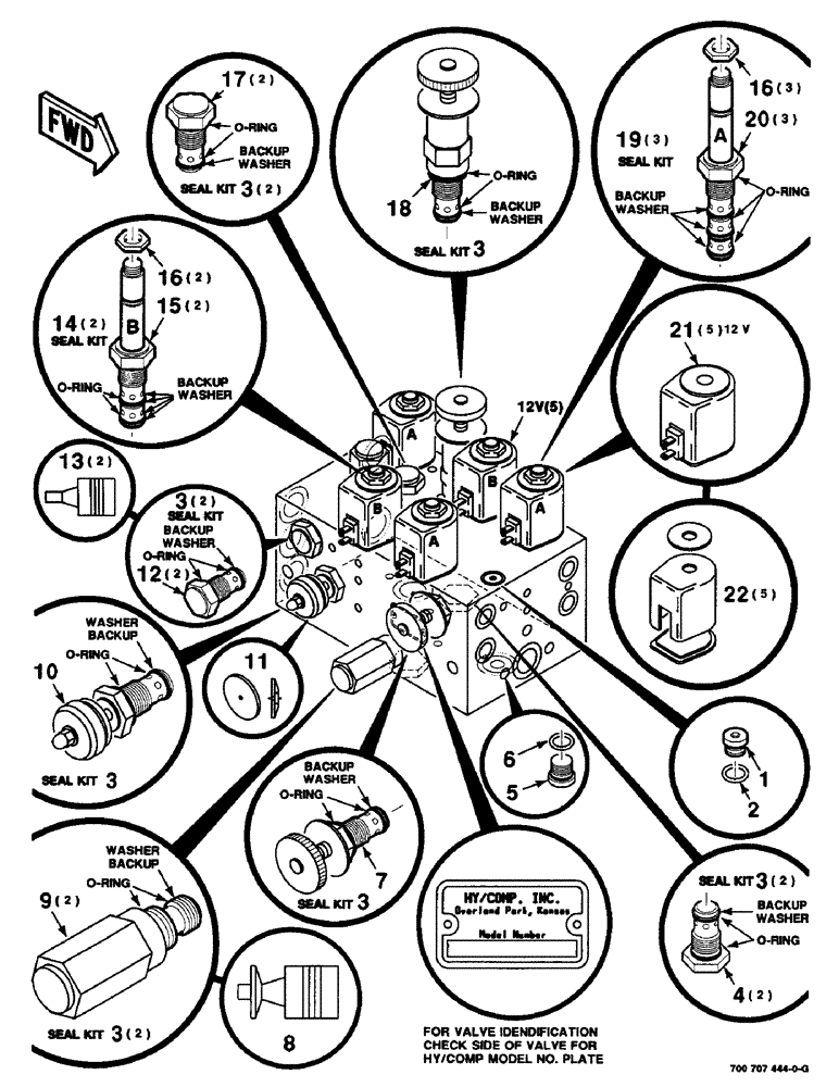 Схема запчастей Case IH 8465 - (8-16) - HYDRAULIC CONTROL VALVE ASSEMBLY, AUTOMATIC, 700707444 HYDRAULIC CONTROL VALVE ASSEMBLY COMPLETE (07) - HYDRAULICS