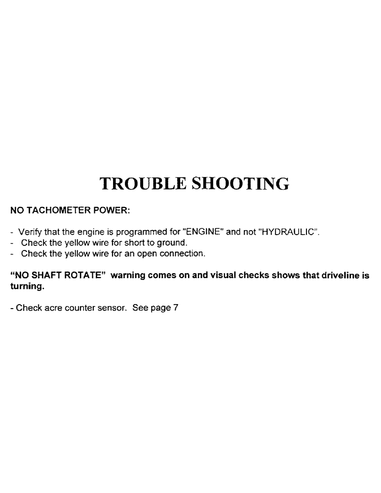 Схема запчастей Case IH 1100 - (C30) - TROUBLE SHOOTING 