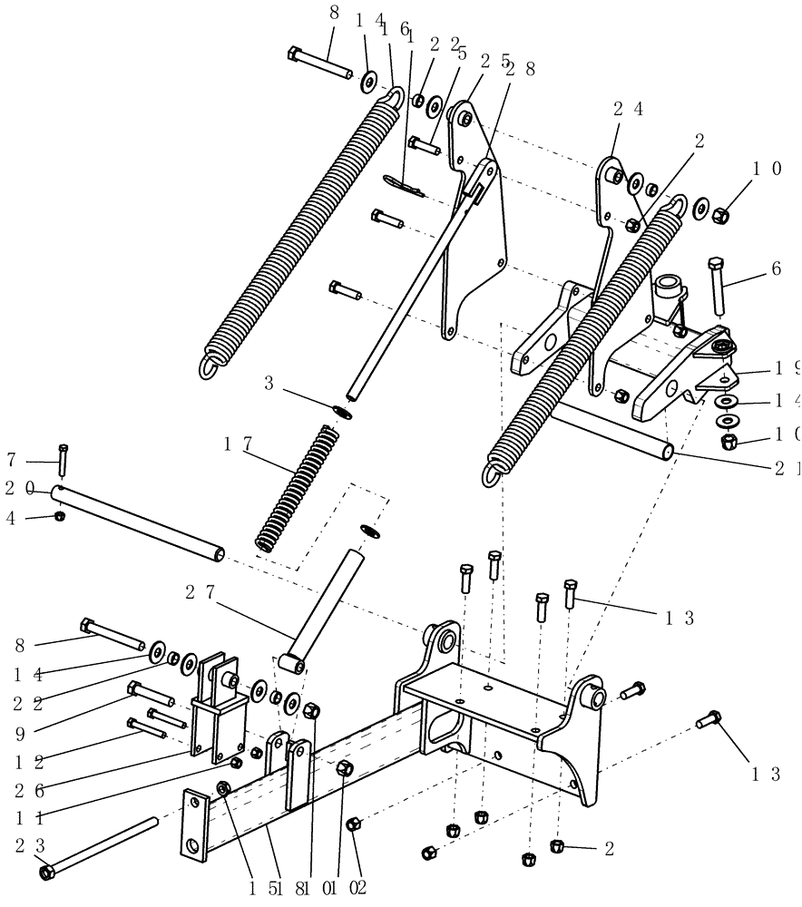 Схема запчастей Case IH 1200 - (A.10.A[07]) - MARKER HINGE ASSEMBLY - MOUNTED STACKER ASN CBJ036001 A - Distribution Systems