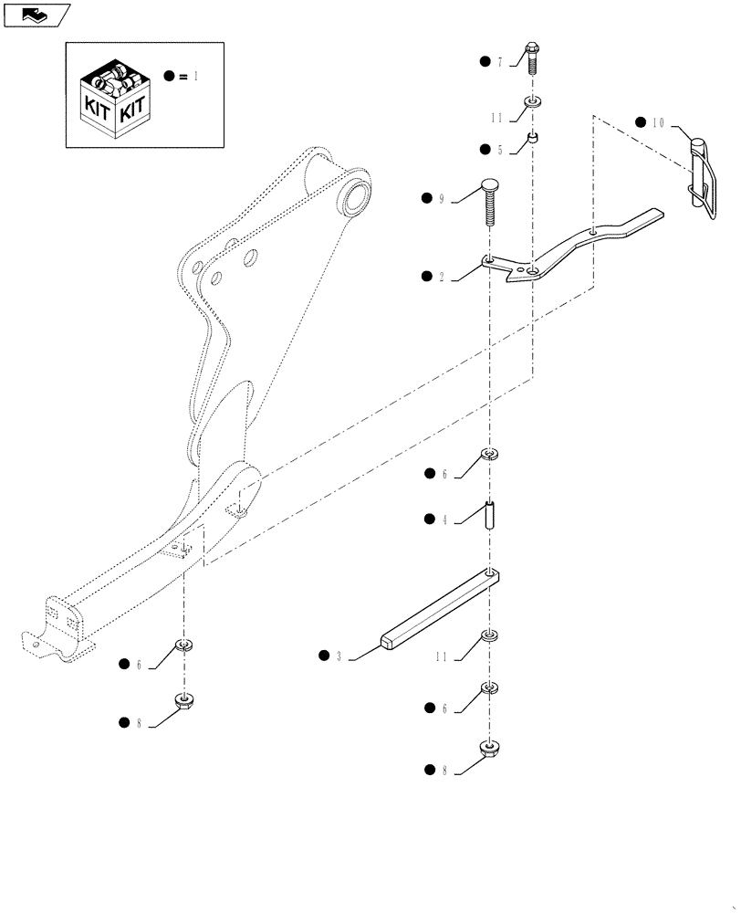 Схема запчастей Case IH WD1203 - (18.12[1]) - KIT, HEADER QUICK LATCH 6 CYL, FROM YCG667001 (18) - ACCESSORIES