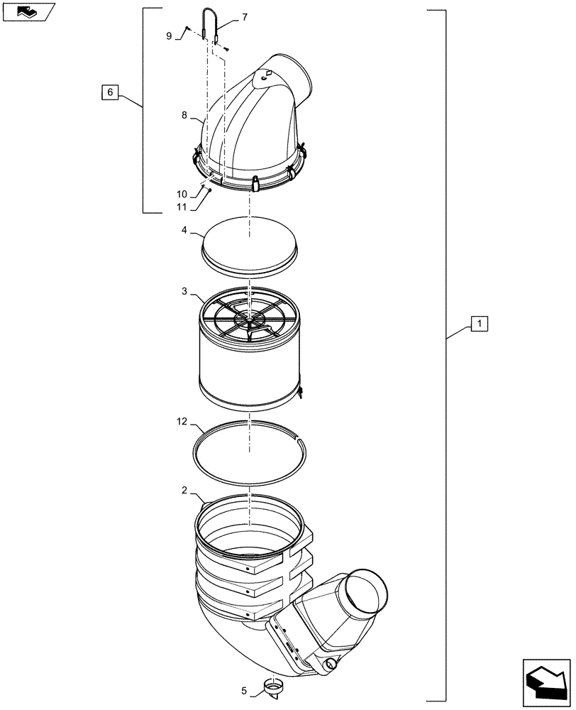 Схема запчастей Case IH STX430 - (02-09) - AIR CLEANER ASSEMBLY (02) - ENGINE