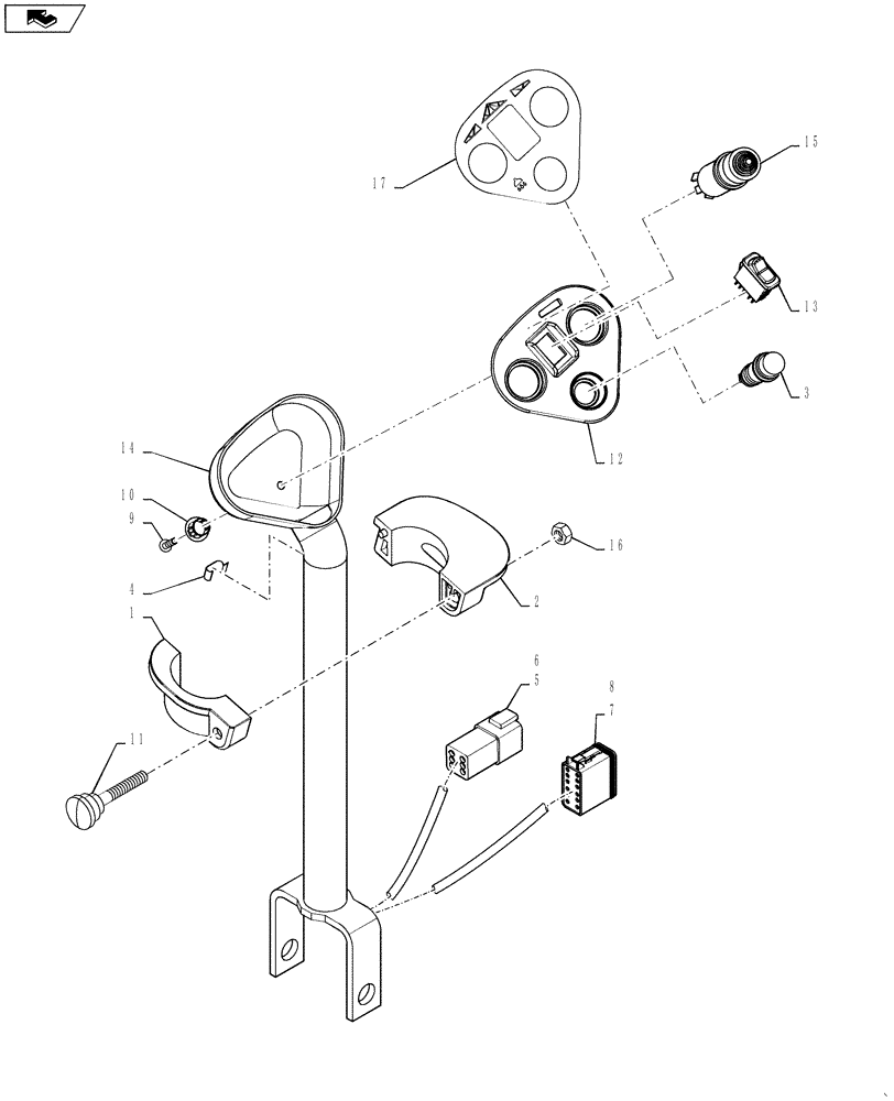 Схема запчастей Case IH TITAN 4530 - (55.610.01) - PROPULSION CONTROL LEVER ASSEMBLY (55) - ELECTRICAL SYSTEMS