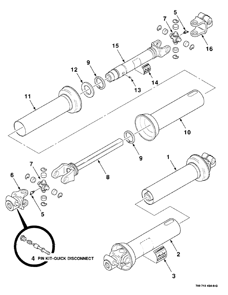 Схема запчастей Case IH 8240 - (7-06) - IMPLEMENT DRIVELINE ASSEMBLY, 1000 RPM (58) - ATTACHMENTS/HEADERS