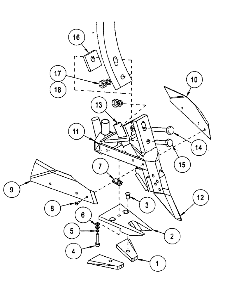 Схема запчастей Case IH CONCORD - (B40) - STANDARD ANDERSON OPENER, 10 INCH DRY 