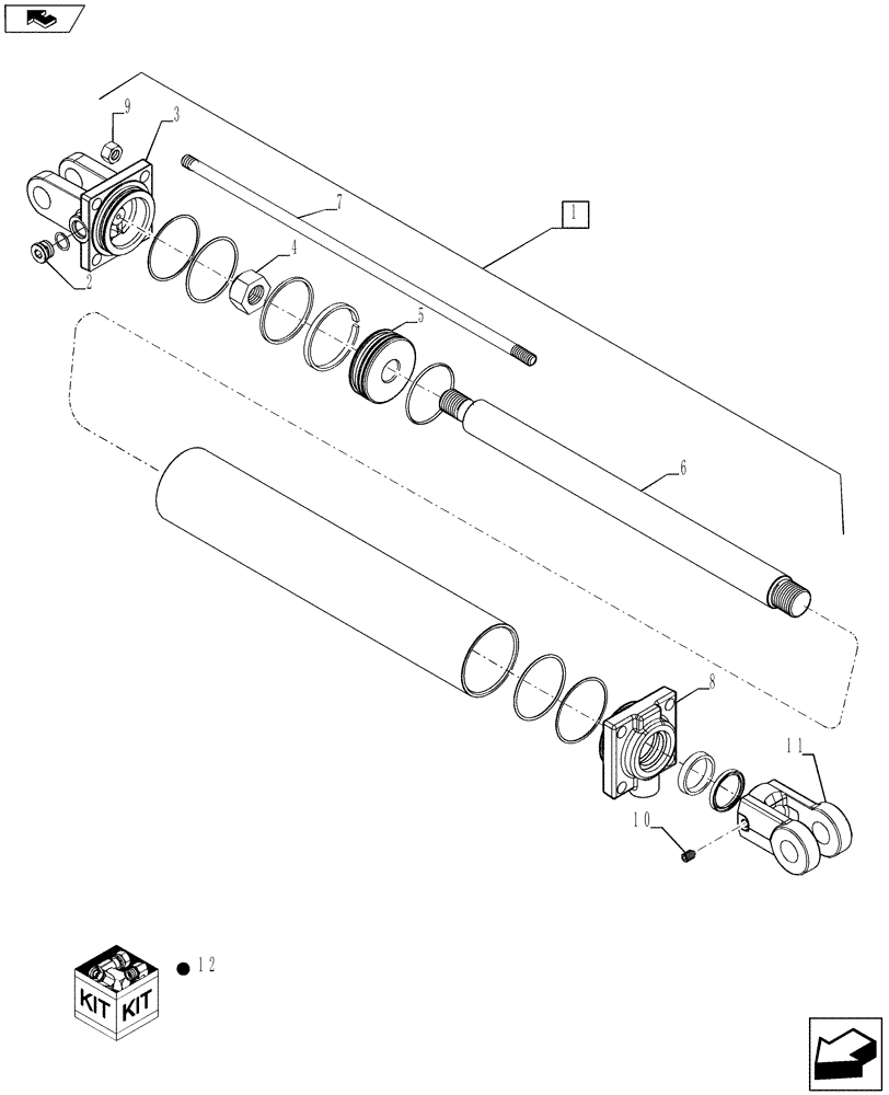 Схема запчастей Case IH 940 - (35.100.05) - HYDRAULIC CYLINDER (35) - HYDRAULIC SYSTEMS