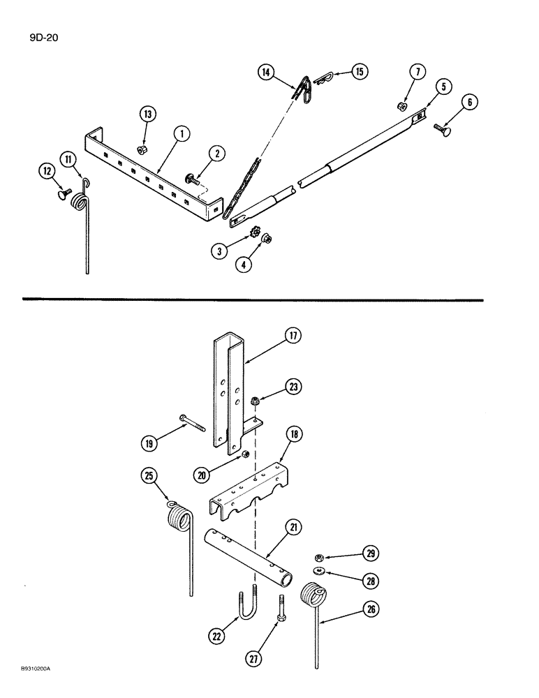 Схема запчастей Case IH 950 - (9D-20) - SPRING TOOTH INCORPORATOR, ALL RIGID, VERTICAL FOLD, AND FRONT FOLD PLANTERS (09) - CHASSIS/ATTACHMENTS