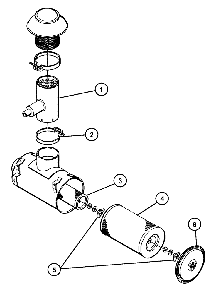 Схема запчастей Case IH FLX3300B - (02-043) - AIR CLEANER (01) - ENGINE
