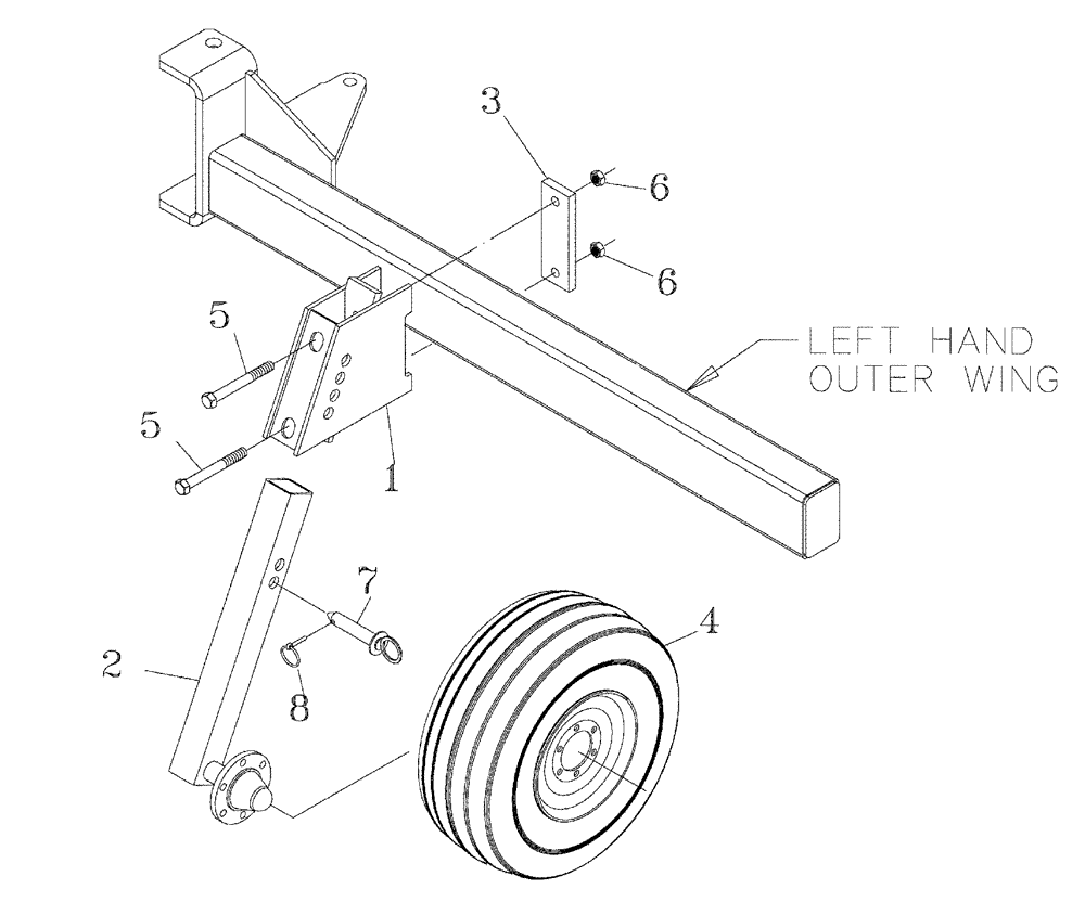 Схема запчастей Case IH NPX2800 - (44.100.02) - GAUGE WHEEL ASSEMBLY (44) - WHEELS