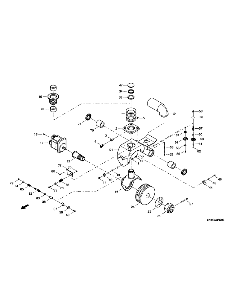 Схема запчастей Case IH 8790 - (104) - CHOPPING UNIT, GRINDING STONE CARRIER (64) - CHOPPING