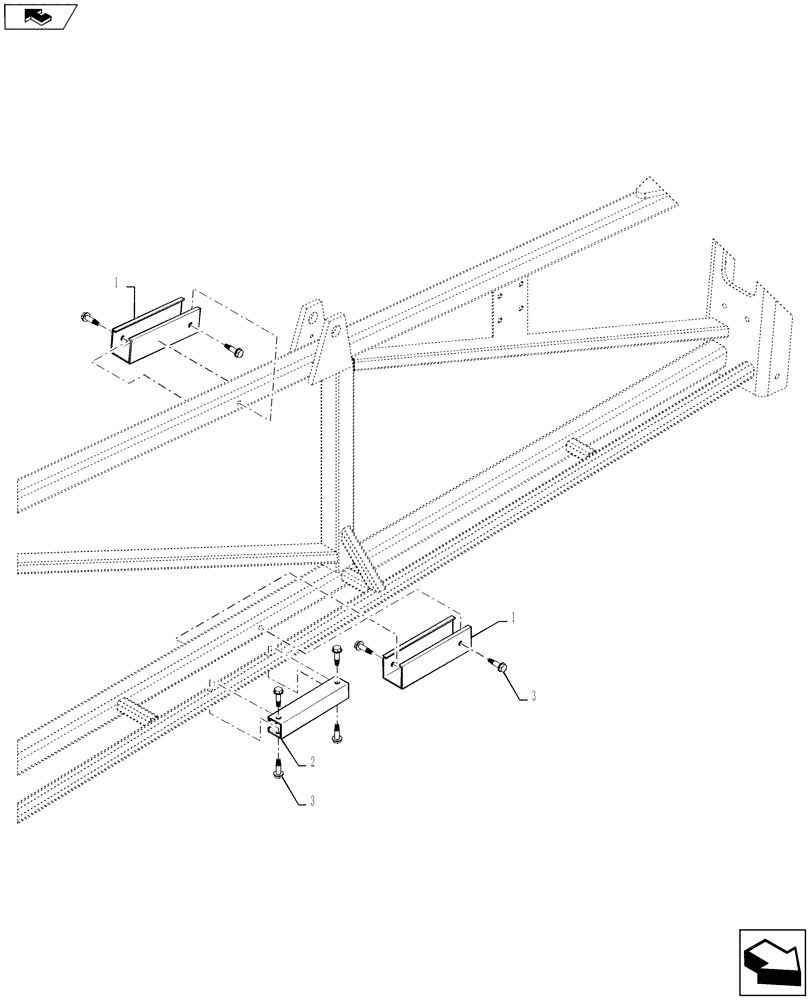 Схема запчастей Case IH 4430 - (39.130.08) - INNER BOOM PROTECTORS, 90/100 BOOM (39) - FRAMES AND BALLASTING