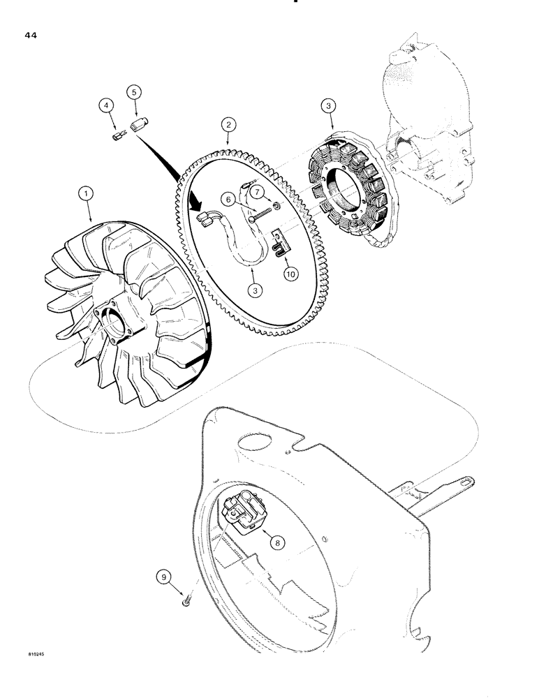 Схема запчастей Case IH 1816C - (044) - ALTERNATOR AND VOLTAGE REGULATOR (04) - ELECTRICAL SYSTEMS