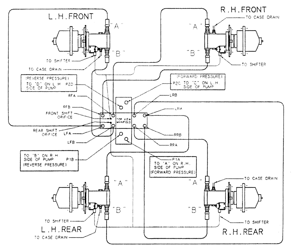 Схема запчастей Case IH PATRIOT - (06-010) - PLUMBING - MANIFOLD TO WHEEL MOTOR Hydraulic Plumbing