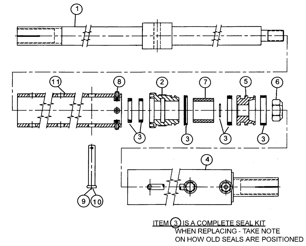 Схема запчастей Case IH PATRIOT WT - (07-010) - HYDRAULIC CYLINDER - TIE ROD (2" X 9") 1" DIA ROD Cylinders