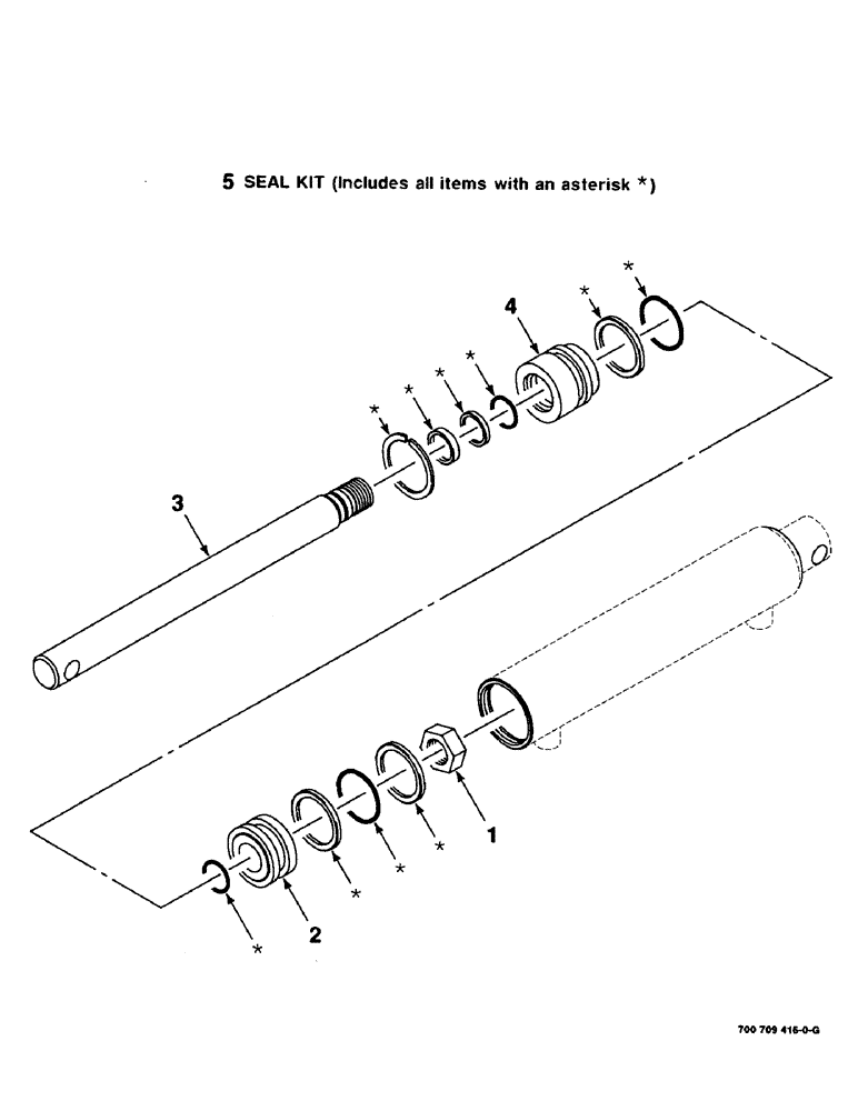 Схема запчастей Case IH 8455T - (9-28) - HYDRAULIC CYLINDER ASSEMBLY, PICKUP, 700709416 HYDRAULIC CYLINDER COMPLETE, 2" BORE X 8" STROKE Decals & Attachments