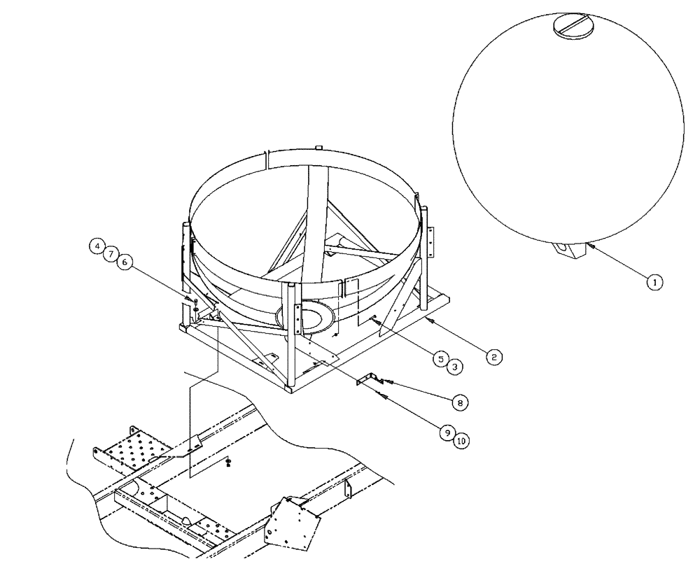 Схема запчастей Case IH PATRIOT XL - (09-020) - 750 GALLON SPHERICAL-PRODUCT TANK Liquid Plumbing