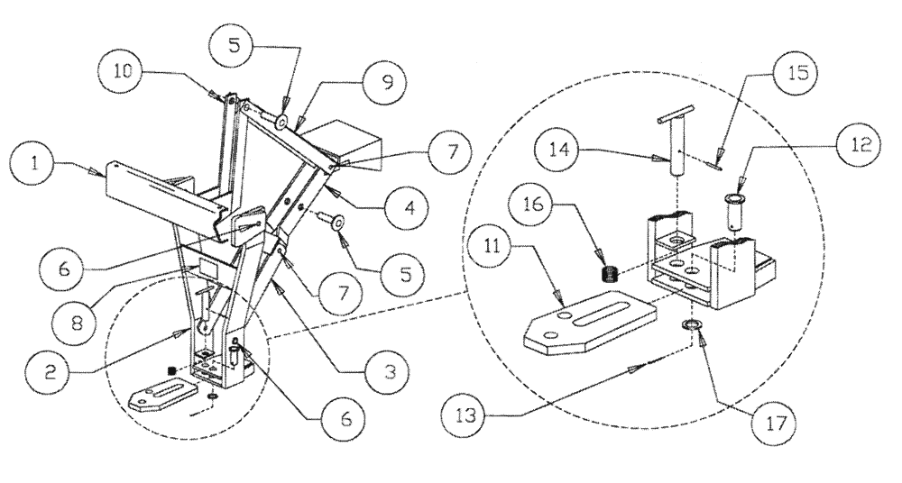 Схема запчастей Case IH PATRIOT II - (04-003) - TOW HITCH ASSEMBLY Suspension & Frame