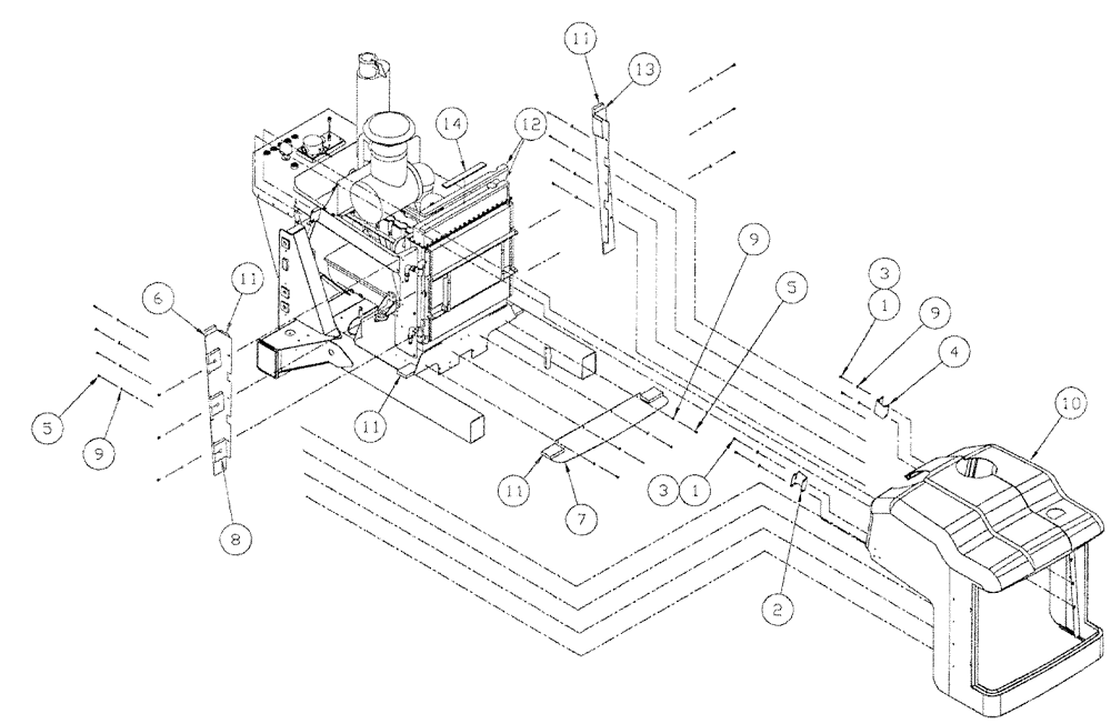 Схема запчастей Case IH SPX4260 - (04-023) - HOOD GROUP, ENGINE, FRONT Suspension & Frame