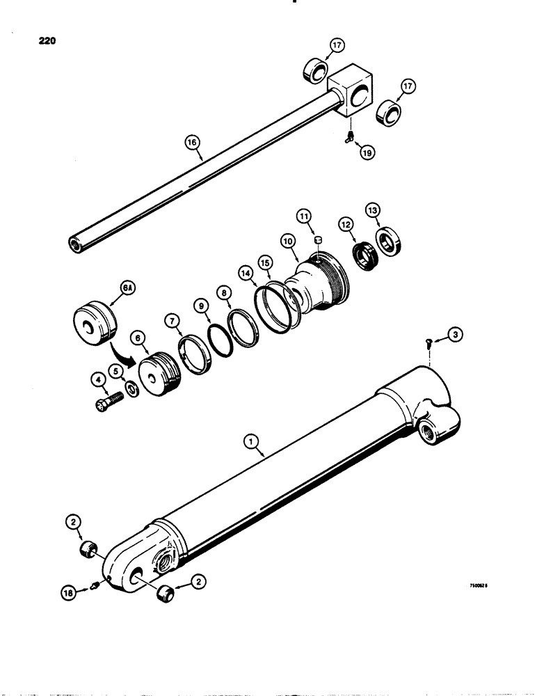 Схема запчастей Case IH 1845 - (220) - G34926 BUCKET DUMP CYLINDER (35) - HYDRAULIC SYSTEMS