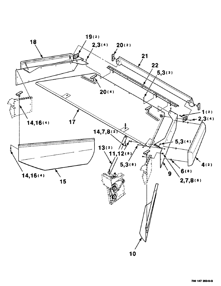 Схема запчастей Case IH SC412 - (7-56) - FORMING SHIELDS ASSEMBLY (09) - CHASSIS