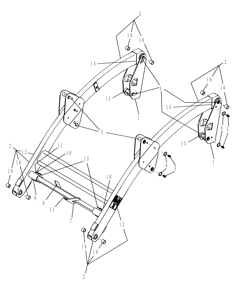 Схема запчастей Case IH LX330 - (001) - LOADER FRAME (82) - FRONT LOADER & BUCKET