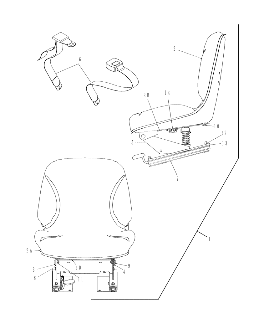 Схема запчастей Case IH D35 - (10.02) - ECONOMY SEATS - ON & ABOVE PIN # Z6DE01001 (10) - OPERATORS PLATFORM/CAB