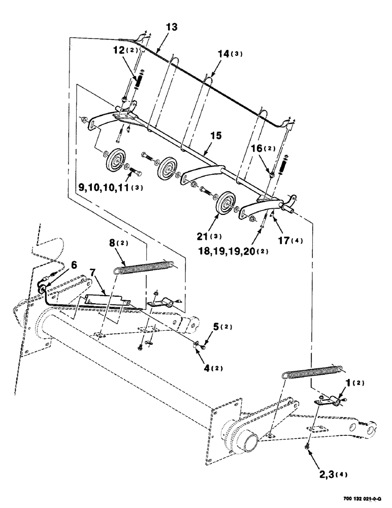 Схема запчастей Case IH 8435 - (6-16) - BALE SHAPE MONITOR ASSEMBLY (12) - MAIN FRAME