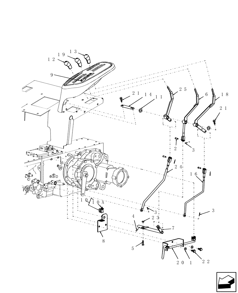 Схема запчастей Case IH DX40 - (03.11.01) - LH LEVERS ASSEMBLY, W/FWD (03) - TRANSMISSION