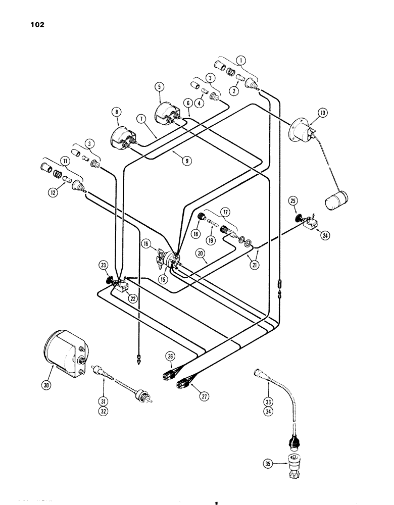 Схема запчастей Case IH 570 - (102) - INSTRUMENTS AND WIRING, 570-SERIES (04) - ELECTRICAL SYSTEMS