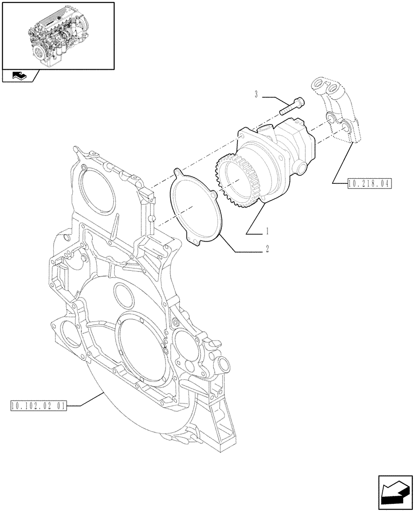 Схема запчастей Case IH F3CE0684F E001 - (10.210.01) - FUEL PUMP & RELATED PARTS (504053973) (01) - ENGINE