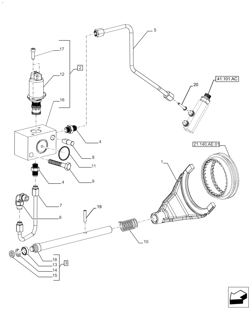 Схема запчастей Case IH FARMALL 140A - (21.160.AL) - CREEPER TRANSMISSION CONTROL (21) - TRANSMISSION