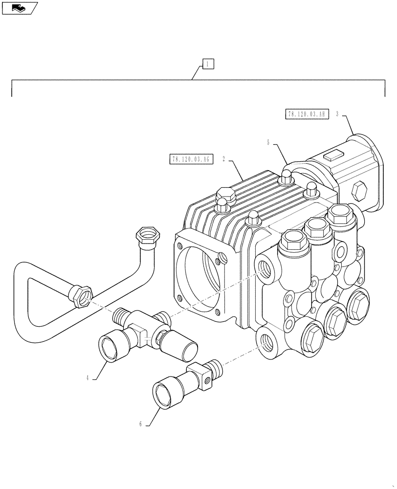 Схема запчастей Case IH 810 - (78.120.03.AF) - PRESSURE WASHER PUMP (78) - SPRAYING