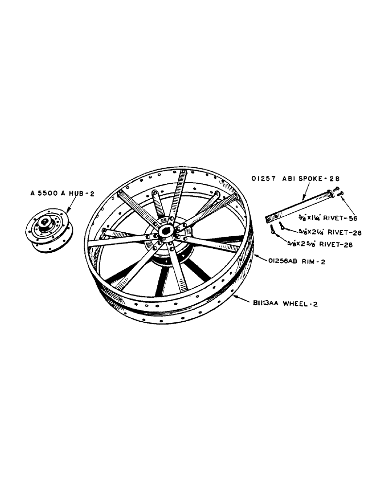 Схема запчастей Case IH 500-SERIES - (067) - STEEL REAR WHEEL, 48 INCH X 12 INCH (06) - POWER TRAIN