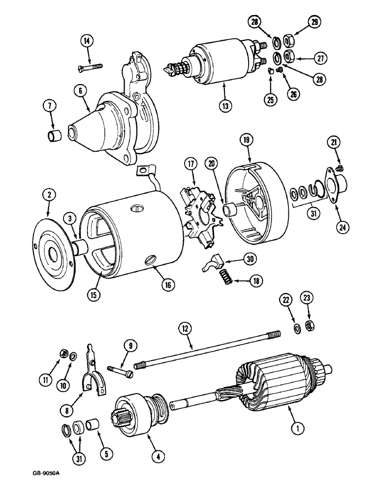 Схема запчастей Case IH 633 - (4-170) - STARTING MOTOR (04) - ELECTRICAL SYSTEMS