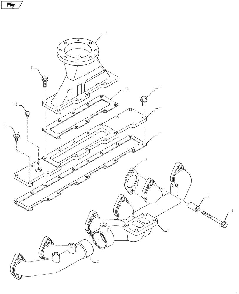 Схема запчастей Case IH MX255 - (02-16) - MANIFOLDS, MX255 AND MX285 (02) - ENGINE