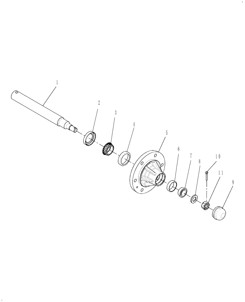 Схема запчастей Case IH TD102 - (11.01) - WHEEL SPINDLE, RH & LH (44) - WHEELS