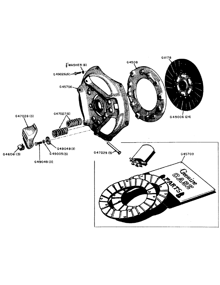 Схема запчастей Case IH 600B-SERIES - (042) - 10" CLUTCH, 511B GENERAL PURPOSE TRACTOR (06) - POWER TRAIN