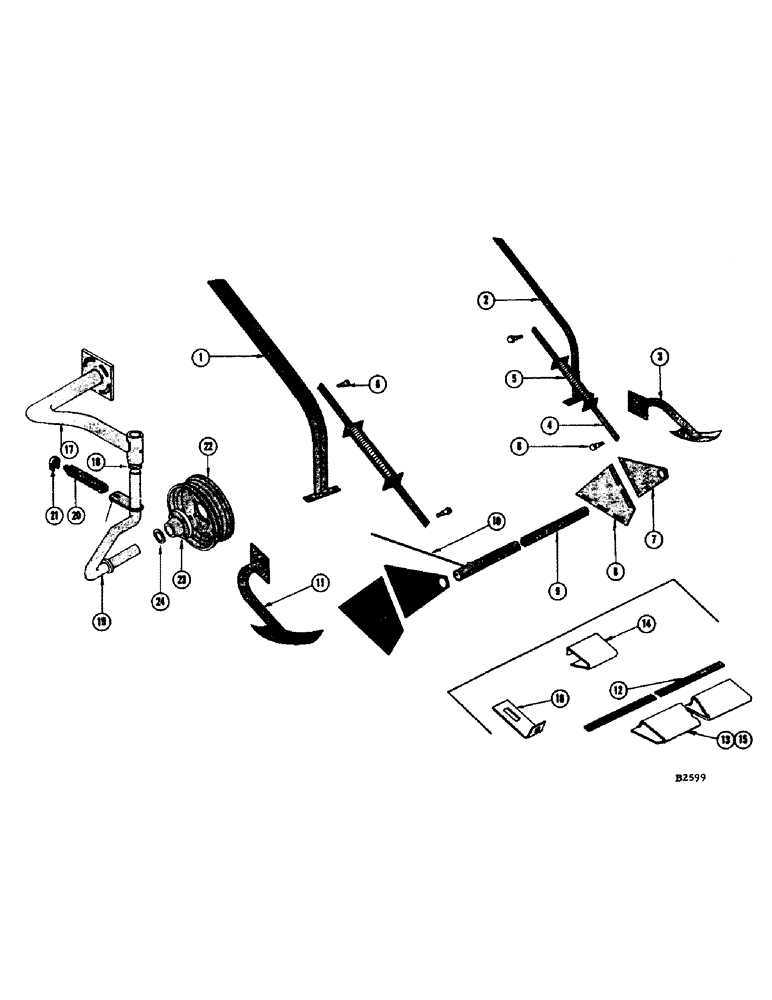 Схема запчастей Case IH 1060 - (032) - CASE DRAPER PICKUP ATTACHMENT, PICKUP SUPPORTS (58) - ATTACHMENTS/HEADERS