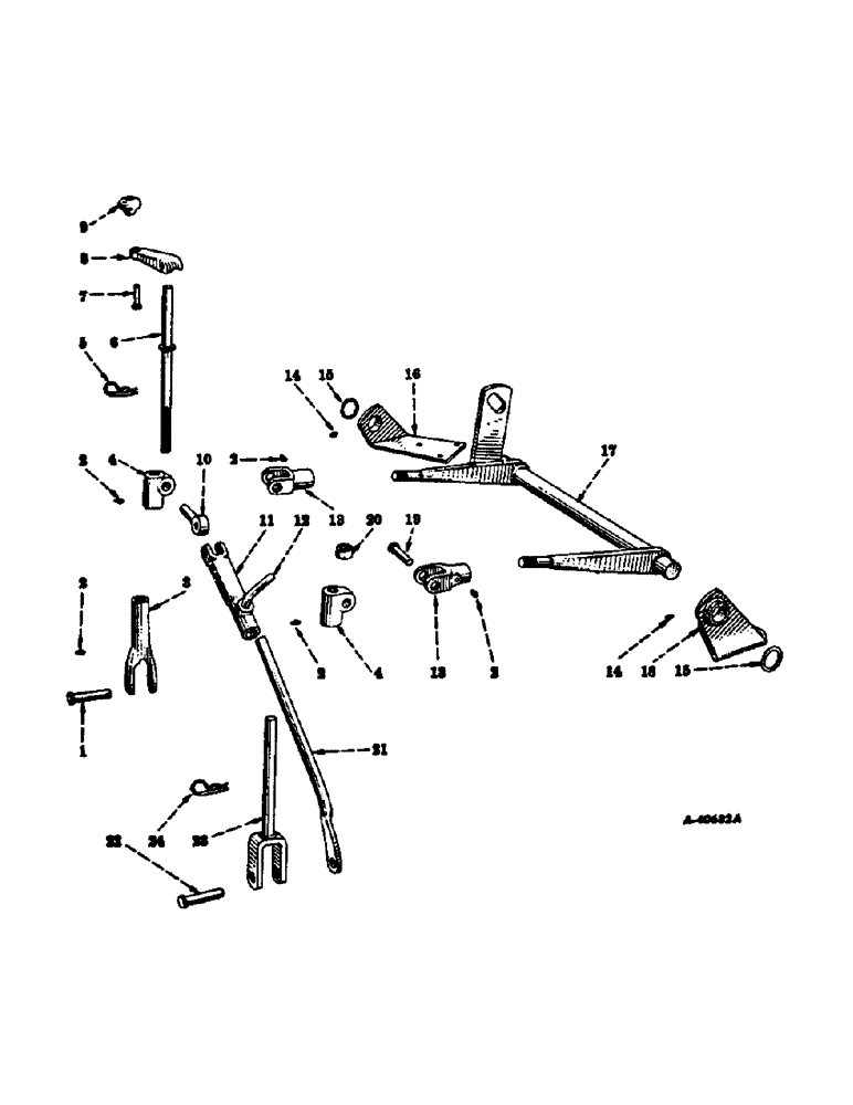 Схема запчастей Case IH INTERNATIONAL - (09-11) - FRAME, FAST-HITCH, CUB LO-BOY TRACTORS, ROCKSHAFT, LEVELING SCREW, LATERAL LINK AND LOCKING LINK (12) - FRAME