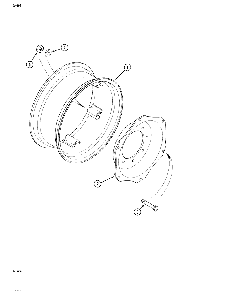 Схема запчастей Case IH 995 - (5-64) - FRONT WHEELS, "CAN - AM" (05) - STEERING