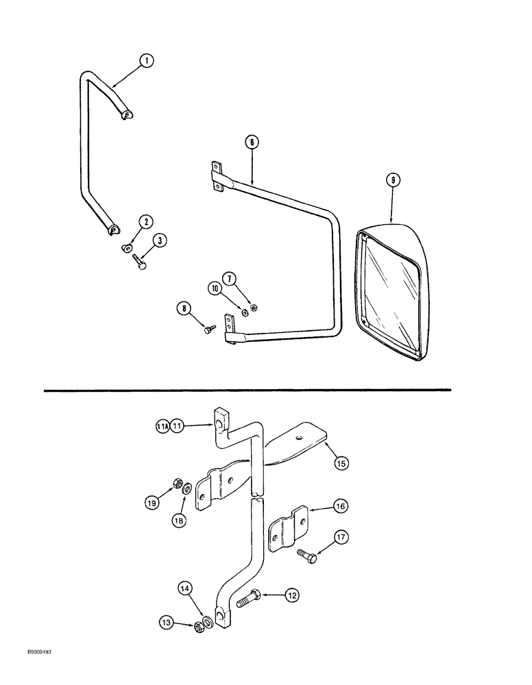 Схема запчастей Case IH 7220 - (9-144) - MIRROR AND MONITOR MOUNTING KITS (09) - CHASSIS/ATTACHMENTS