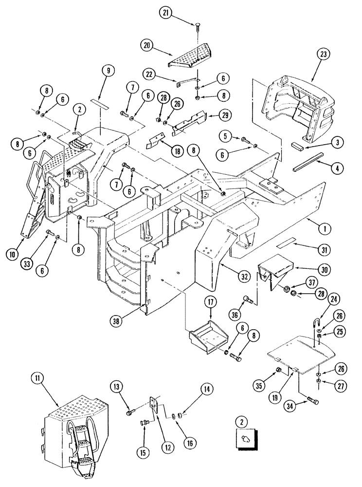 Схема запчастей Case IH STX500 - (09-31) - FRONT FRAME, WHEEL TRACTOR (09) - CHASSIS