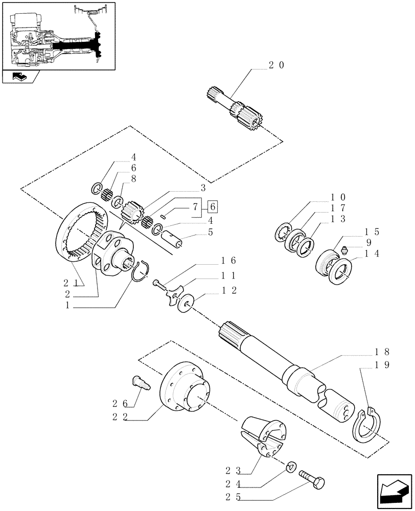 Схема запчастей Case IH PUMA 155 - (1.48.1/03) - REAR HEAVY DUTY 98" AND 112" BAR AXLES - GEARS AND SHAFTS (VAR.330331-331331-330332-331332) (05) - REAR AXLE