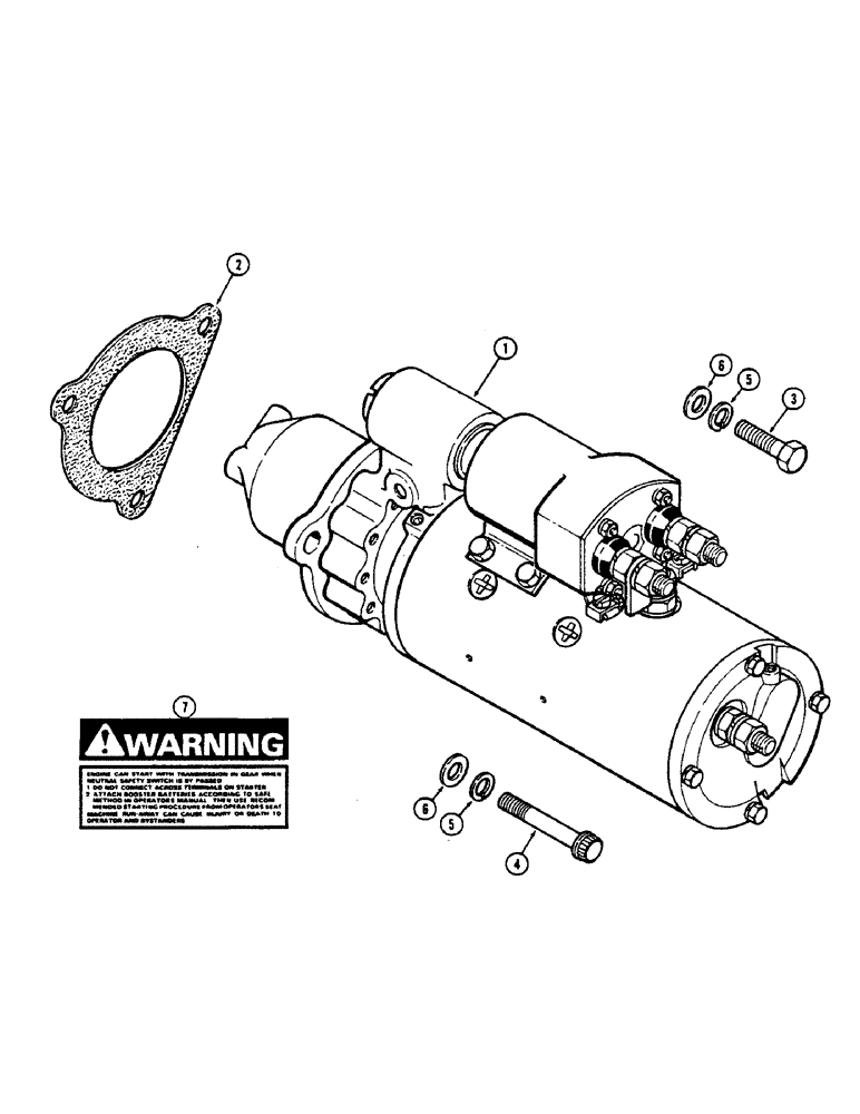 Схема запчастей Case IH 2390 - (4-112) - STARTER MOUNTING (04) - ELECTRICAL SYSTEMS