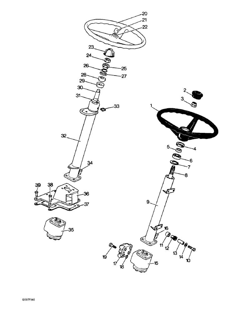 Схема запчастей Case IH 885N - (5-04) - STEERING COLUMN AND VALVE (05) - STEERING