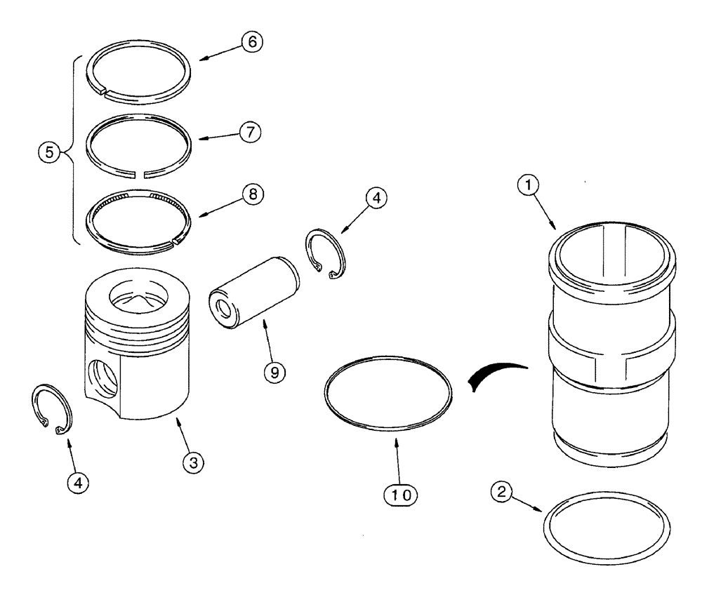 Схема запчастей Case IH 7220 - (2-102) - PISTONS, 6T-830 ENGINE, ALL 7210 TRACTORS, 7220 MODELS PRIOR TO TRACTOR P.I.N. JJA0064978 (02) - ENGINE