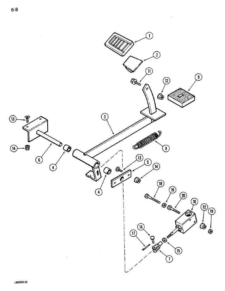 Схема запчастей Case IH 1640 - (6-08) - FOOT-N-INCH PEDAL (03) - POWER TRAIN